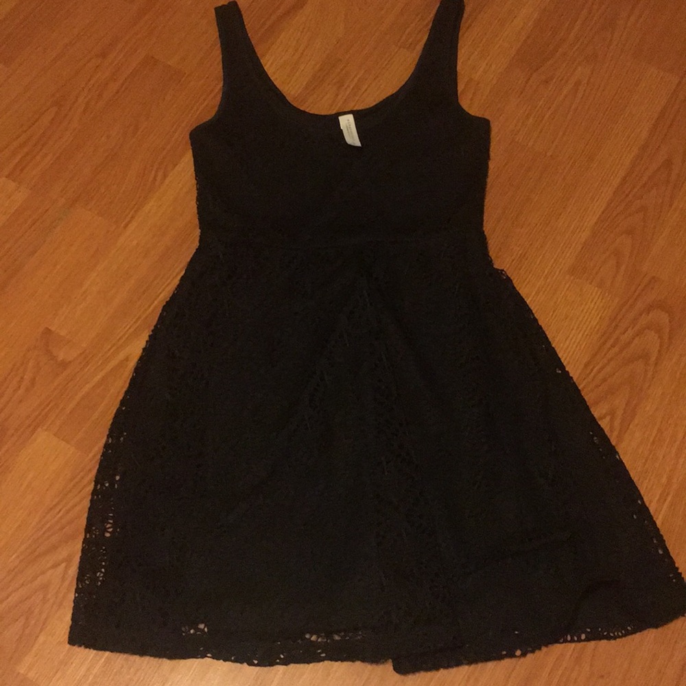 Lacey black skater dress